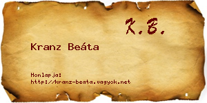 Kranz Beáta névjegykártya