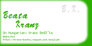 beata kranz business card